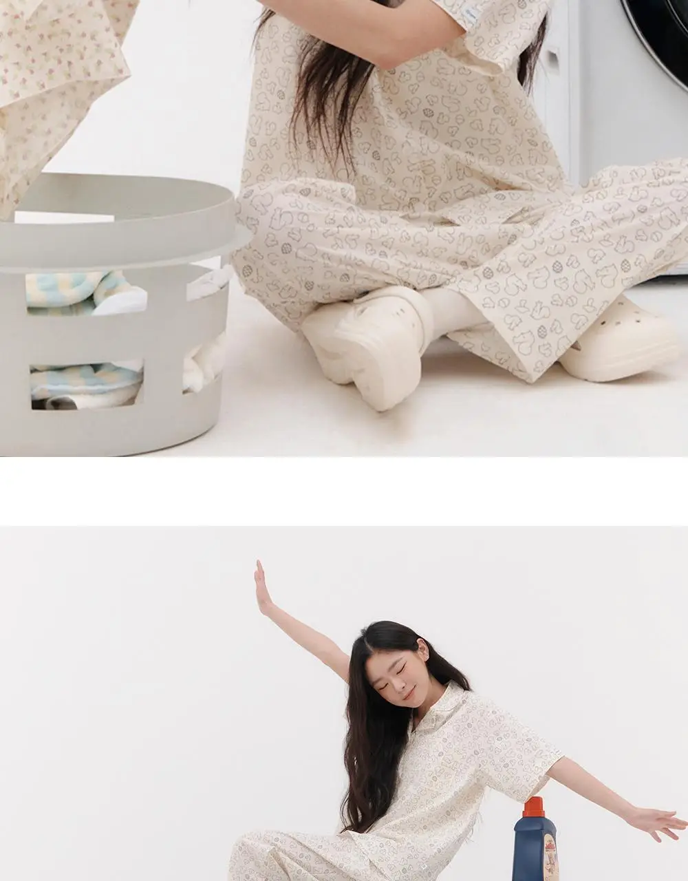 [곽민경 PICK] 오프아워 드리미두들스 도토리대작전 반팔 잠옷 세트 아이보리 (M / L / XL) 상세페이지 13